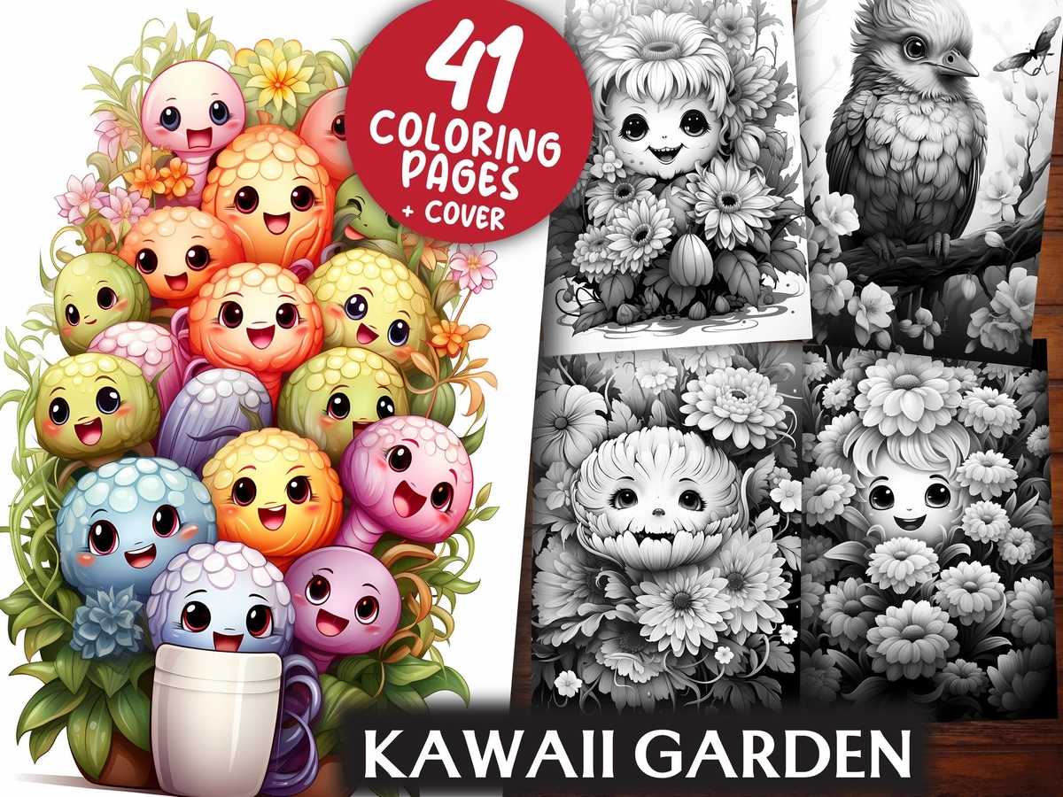 Kawaii Garden Coloring Books - CraftNest