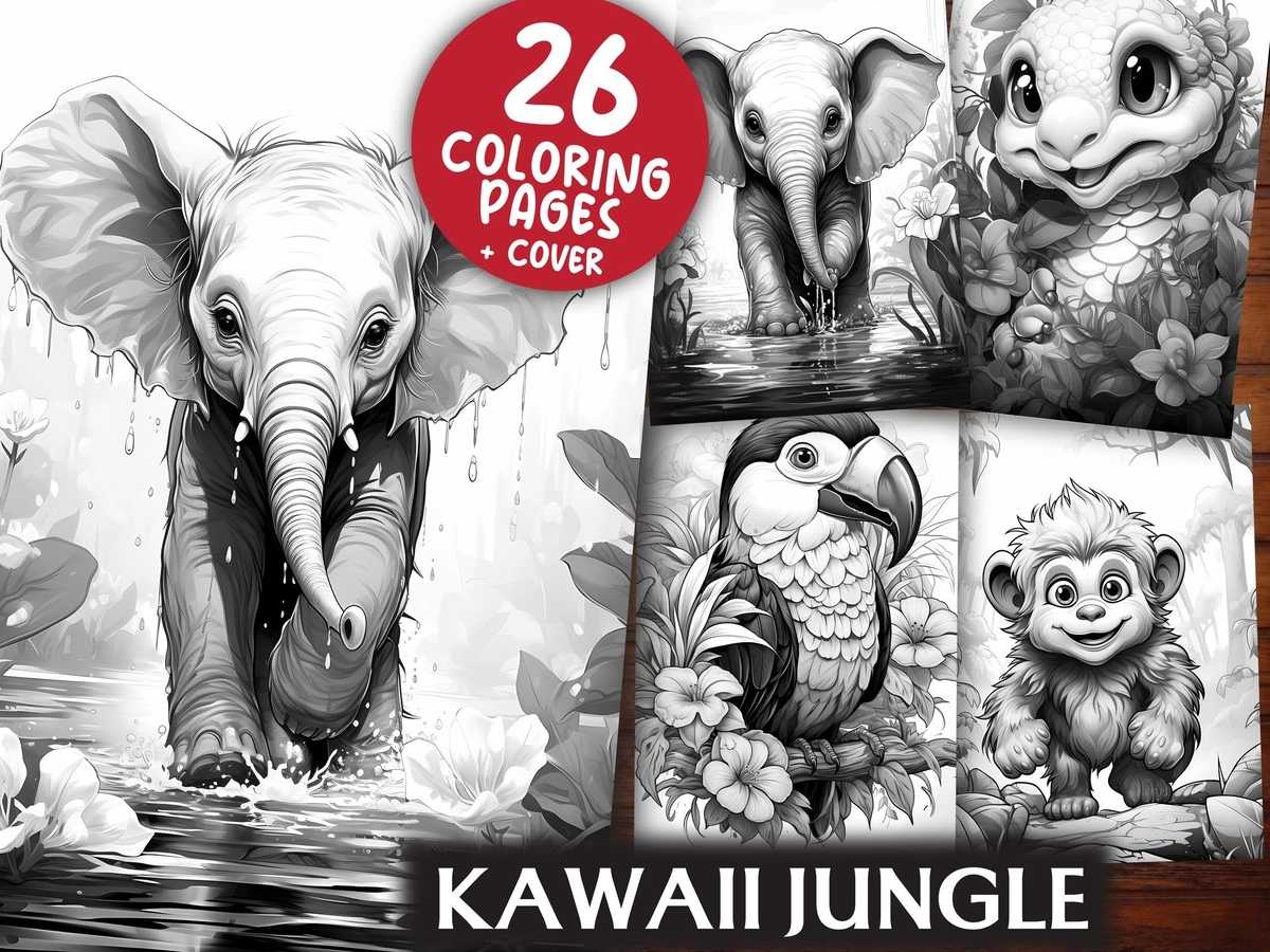 Kawaii Jungle Coloring Books - CraftNest