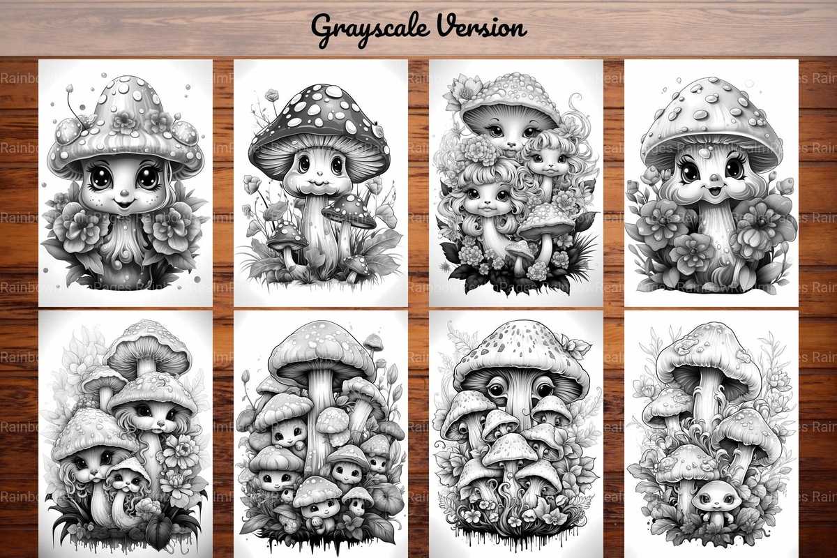 Kawaii Mushrooms Coloring Books - CraftNest - Digital Crafting and Art