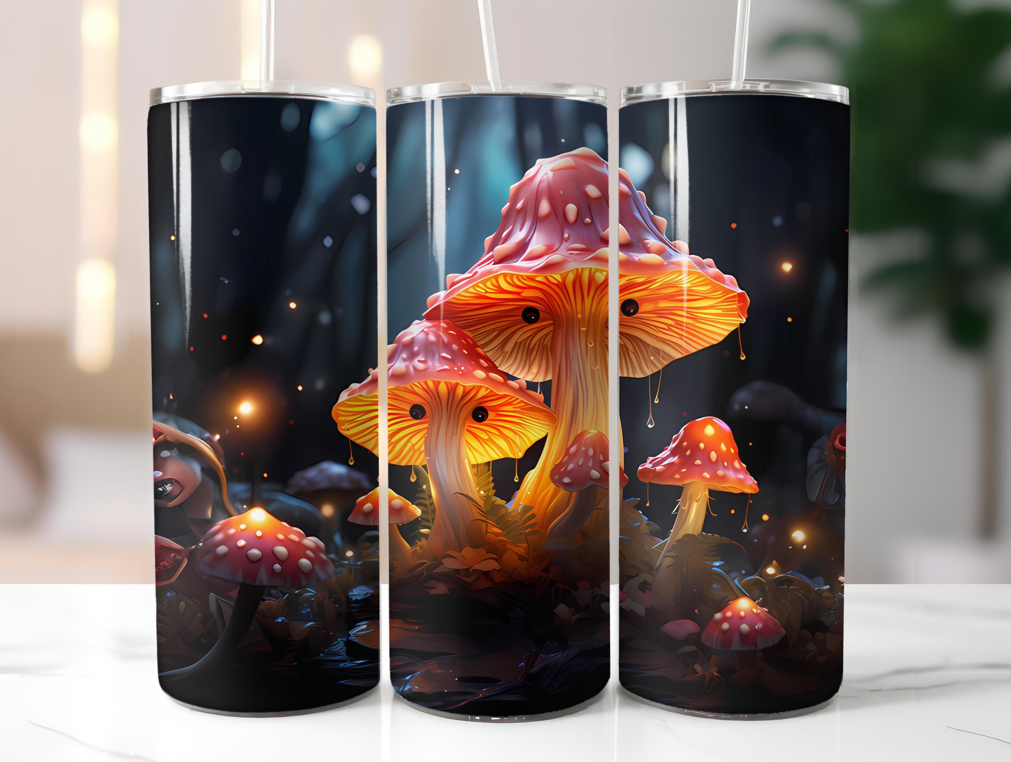 Kawaii Mushrooms 3 Tumbler Wrap - CraftNest