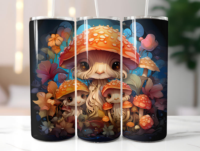 Kawaii Mushrooms 4 Tumbler Wrap - CraftNest