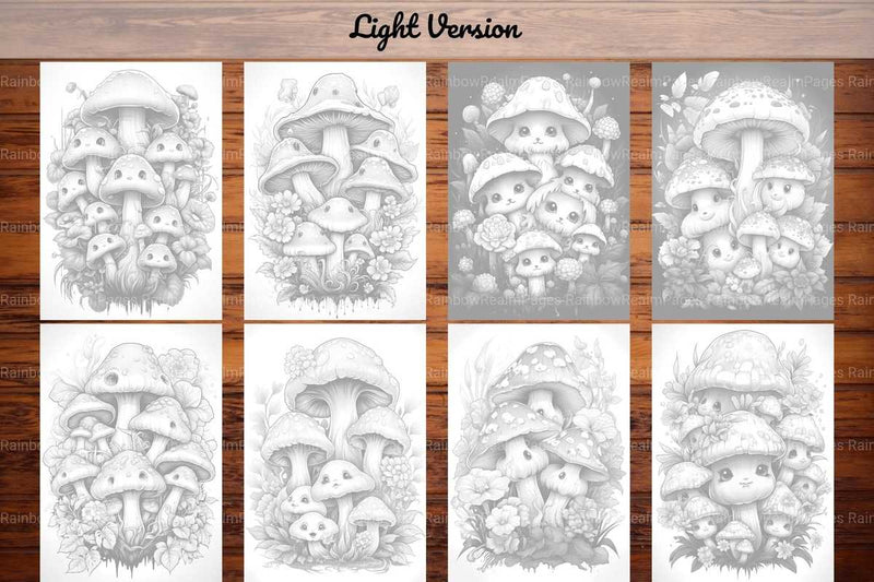 Kawaii Mushrooms Coloring Books - CraftNest - Digital Crafting and Art