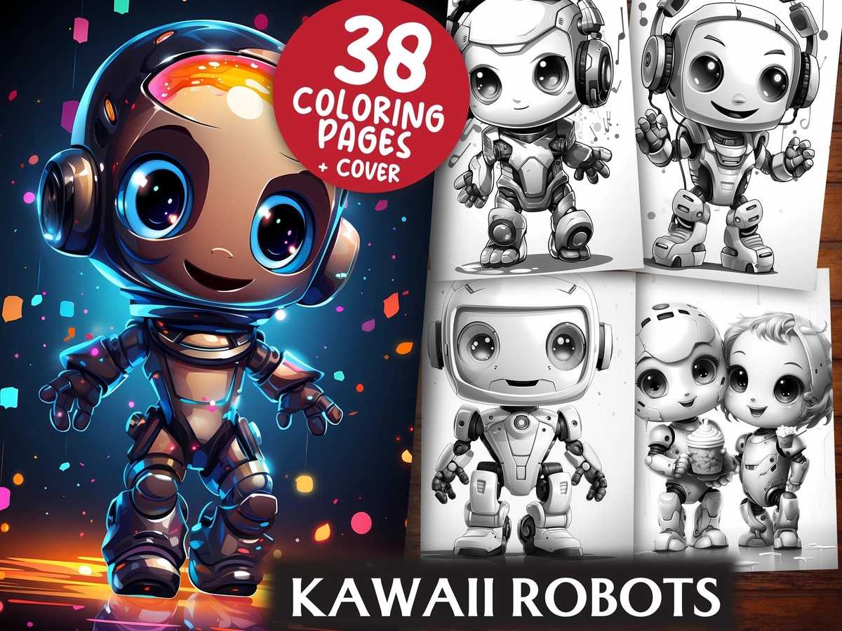 Kawaii Robots Coloring Books - CraftNest