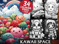 Kawaii Space Coloring Books - CraftNest