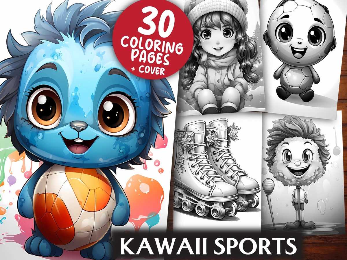 Kawaii Sports Coloring Books - CraftNest