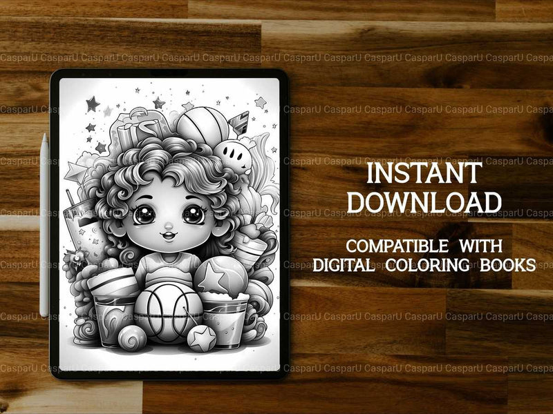 Kawaii Sports Coloring Books - CraftNest