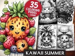 Kawaii Summer Coloring Books - CraftNest