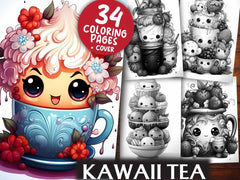 Kawaii Tea Coloring Books - CraftNest