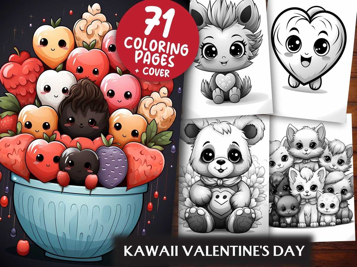 Kawaii Valentines Day Coloring Books - CraftNest