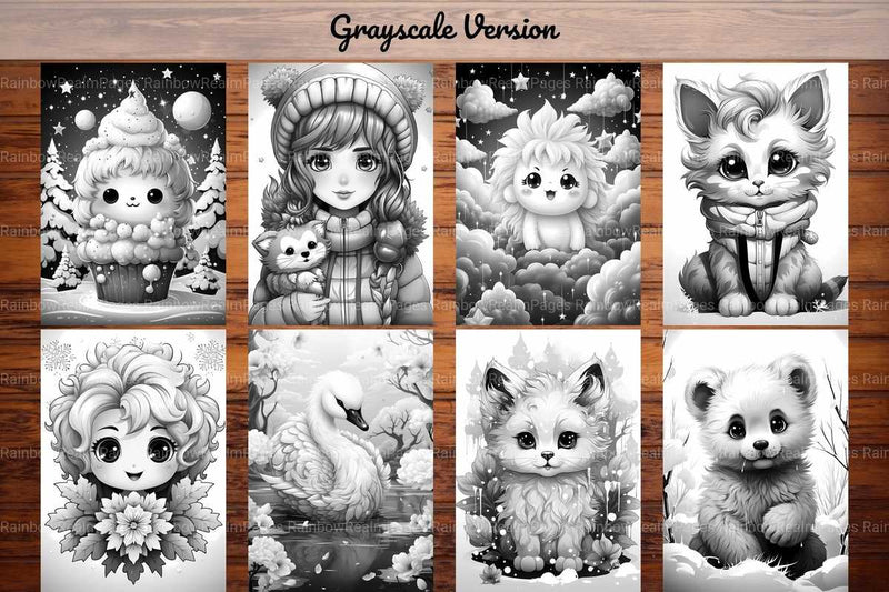 Kawaii Winter Coloring Books - CraftNest