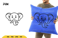 Kawaii Cute Elephant Head SVG Bundle - CraftNest - Digital Crafting and Art