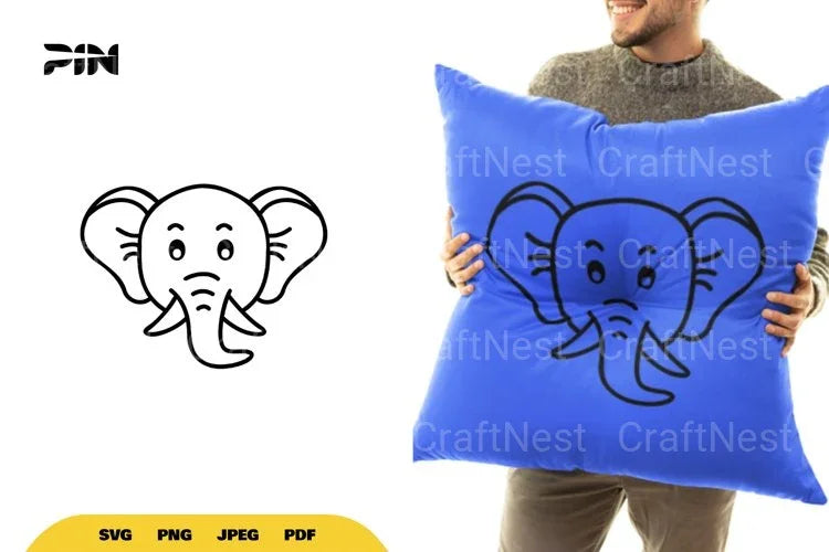 Kawaii Cute Elephant Head SVG Bundle - CraftNest - Digital Crafting and Art