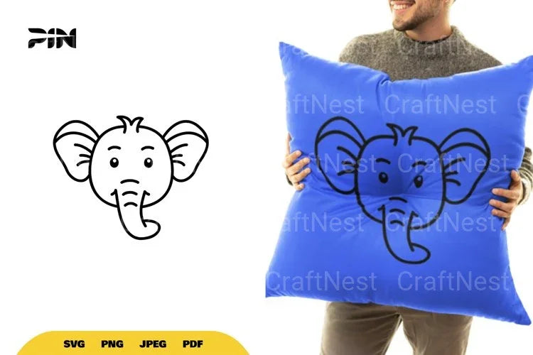 Kawaii Cute Elephant Head SVG Bundle - CraftNest - Digital Crafting and Art