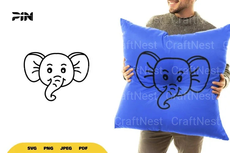 Kawaii Cute Elephant Head SVG Bundle - CraftNest - Digital Crafting and Art