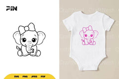 Kawaii Cute Elephant SVG Bundle - CraftNest - Digital Crafting and Art