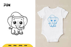 Kawaii Cute Elephant SVG Bundle - CraftNest - Digital Crafting and Art
