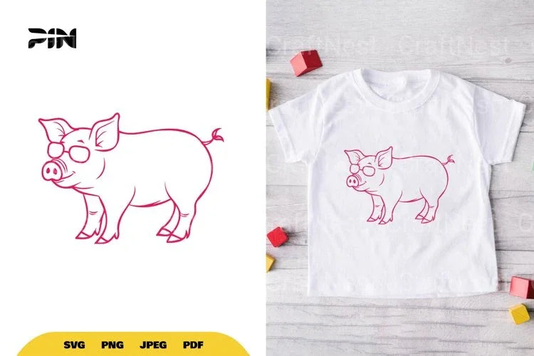 Kawaii Cute Pig SVG Bundle - CraftNest - Digital Crafting and Art