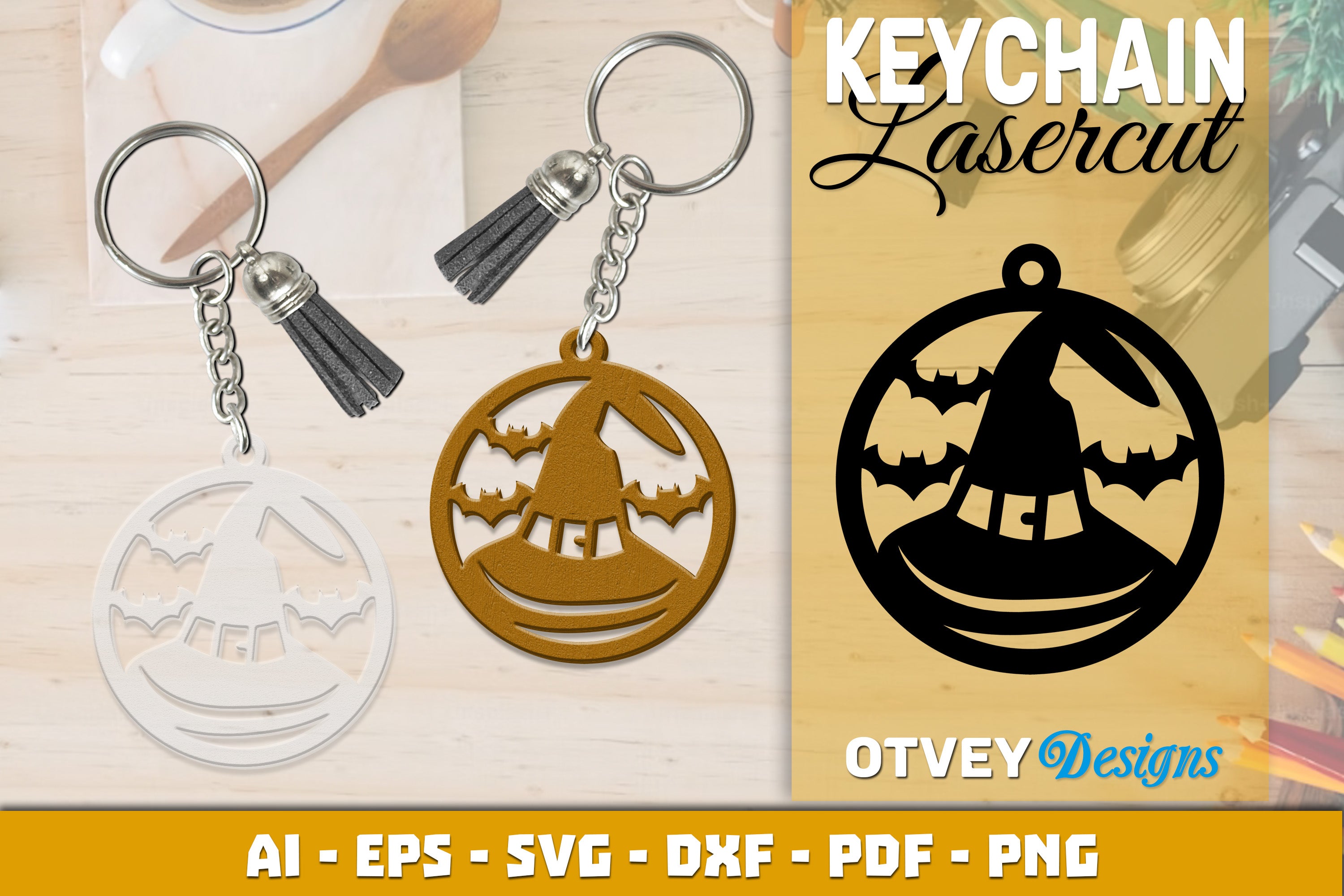 Halloween Keychain Lasercut SVG Bundle 12 - CraftNest - Digital Crafting and Art