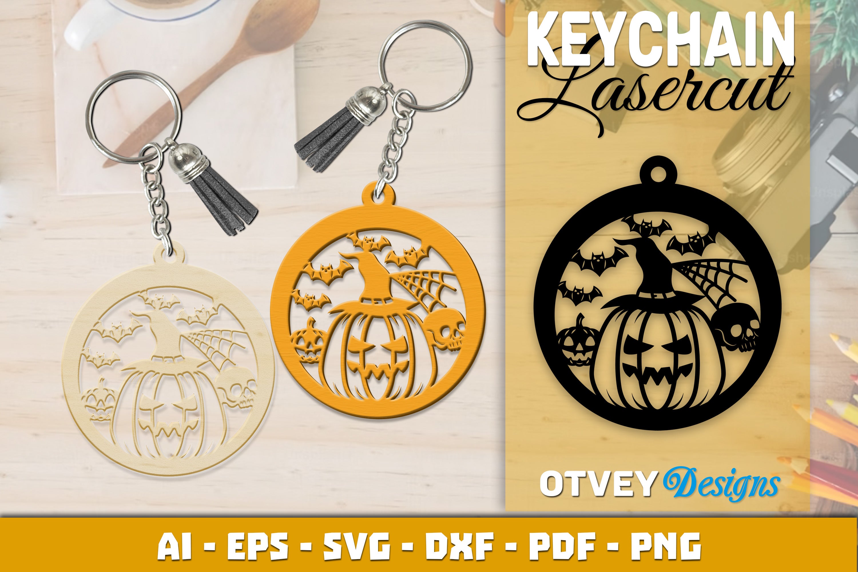 Keychain Halloween Lasercut SVG Bundle 217 - CraftNest - Digital Crafting and Art