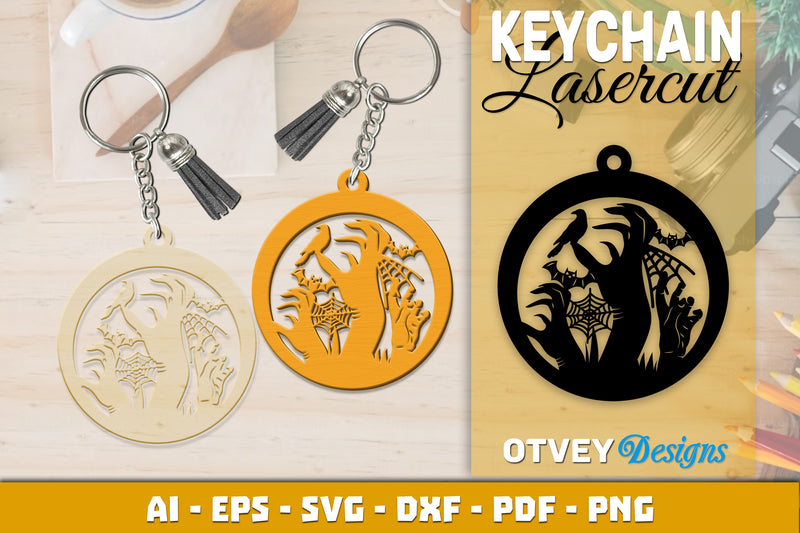 Keychain Halloween Lasercut SVG Bundle 218 - CraftNest - Digital Crafting and Art