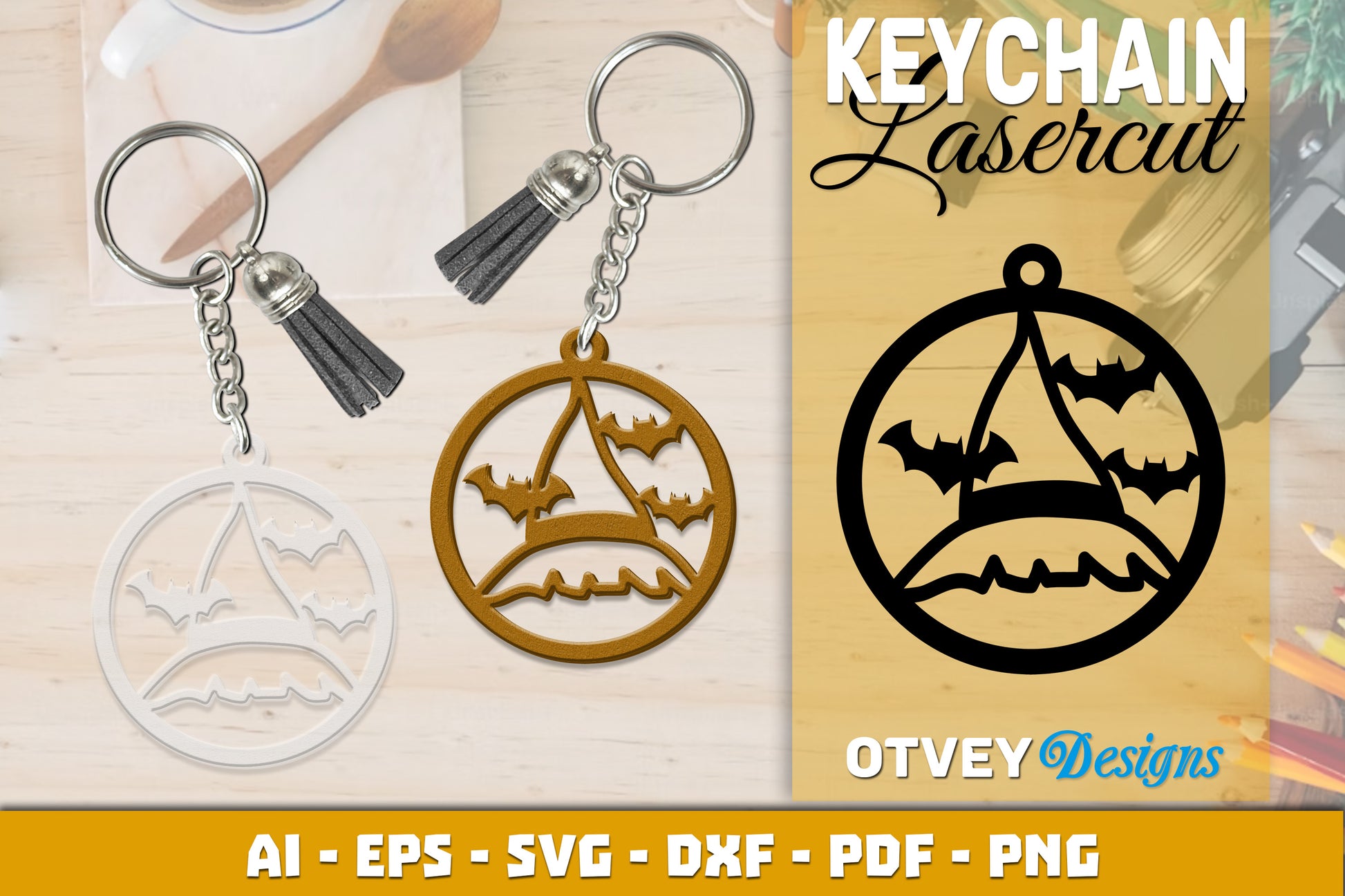 Keychain Halloween Lasercut SVG Bundle 141 - CraftNest - Digital Crafting and Art