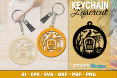 Keychain Halloween Lasercut SVG Bundle 220 - CraftNest - Digital Crafting and Art
