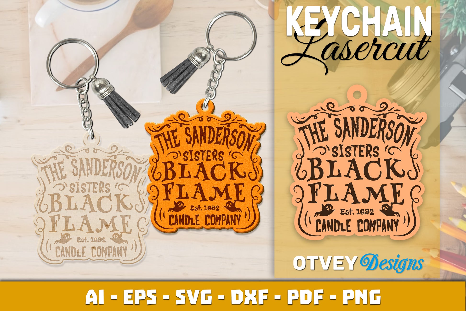 Keychain Halloween Lasercut SVG Bundle 196 - CraftNest - Digital Crafting and Art
