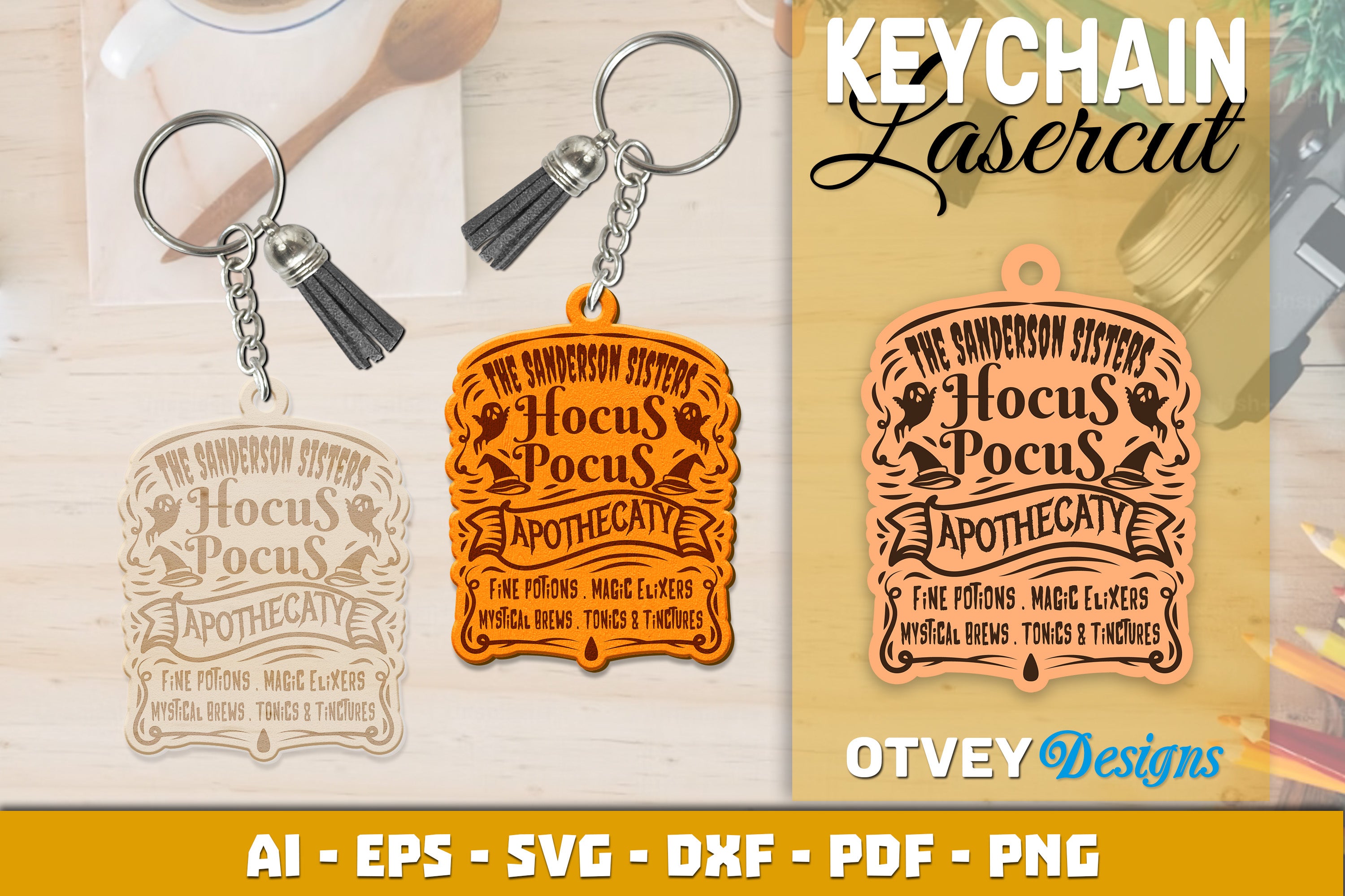 Keychain Halloween Lasercut SVG Bundle 198 - CraftNest - Digital Crafting and Art