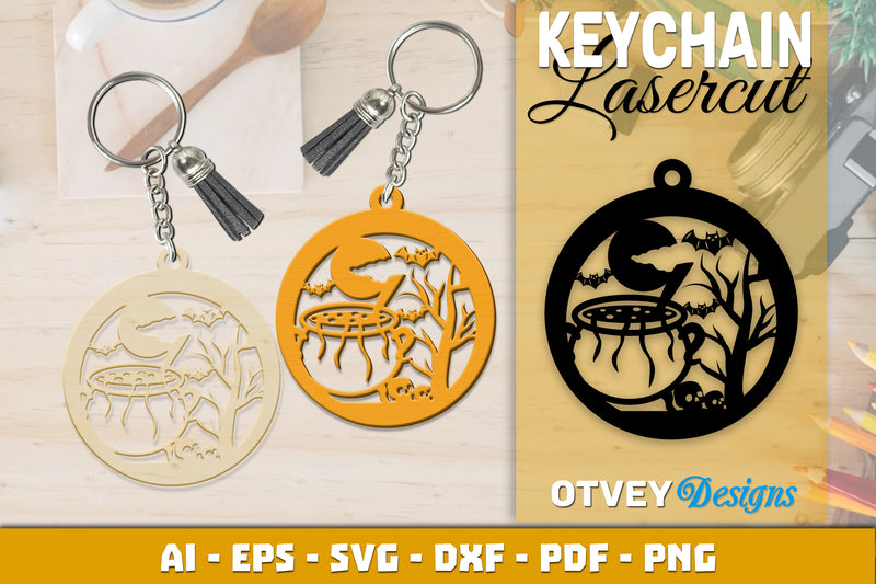 Keychain Halloween Lasercut SVG Bundle 222 - CraftNest - Digital Crafting and Art