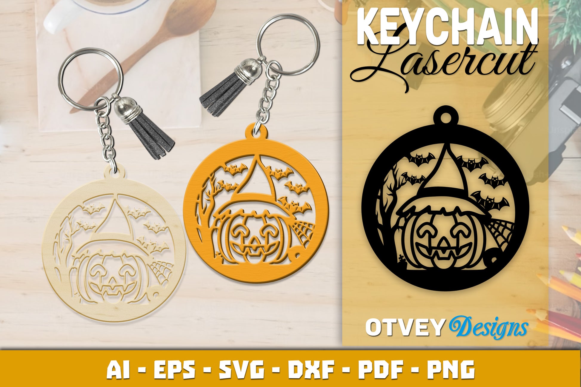 Keychain Halloween Lasercut SVG Bundle 223 - CraftNest - Digital Crafting and Art