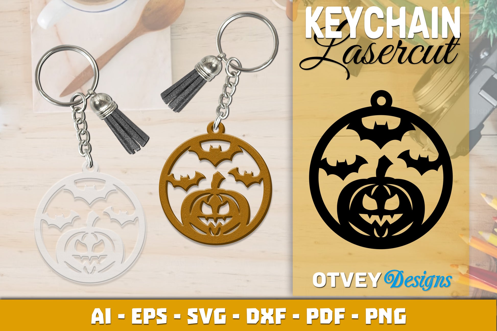 Keychain Halloween Lasercut SVG Bundle 147 - CraftNest - Digital Crafting and Art