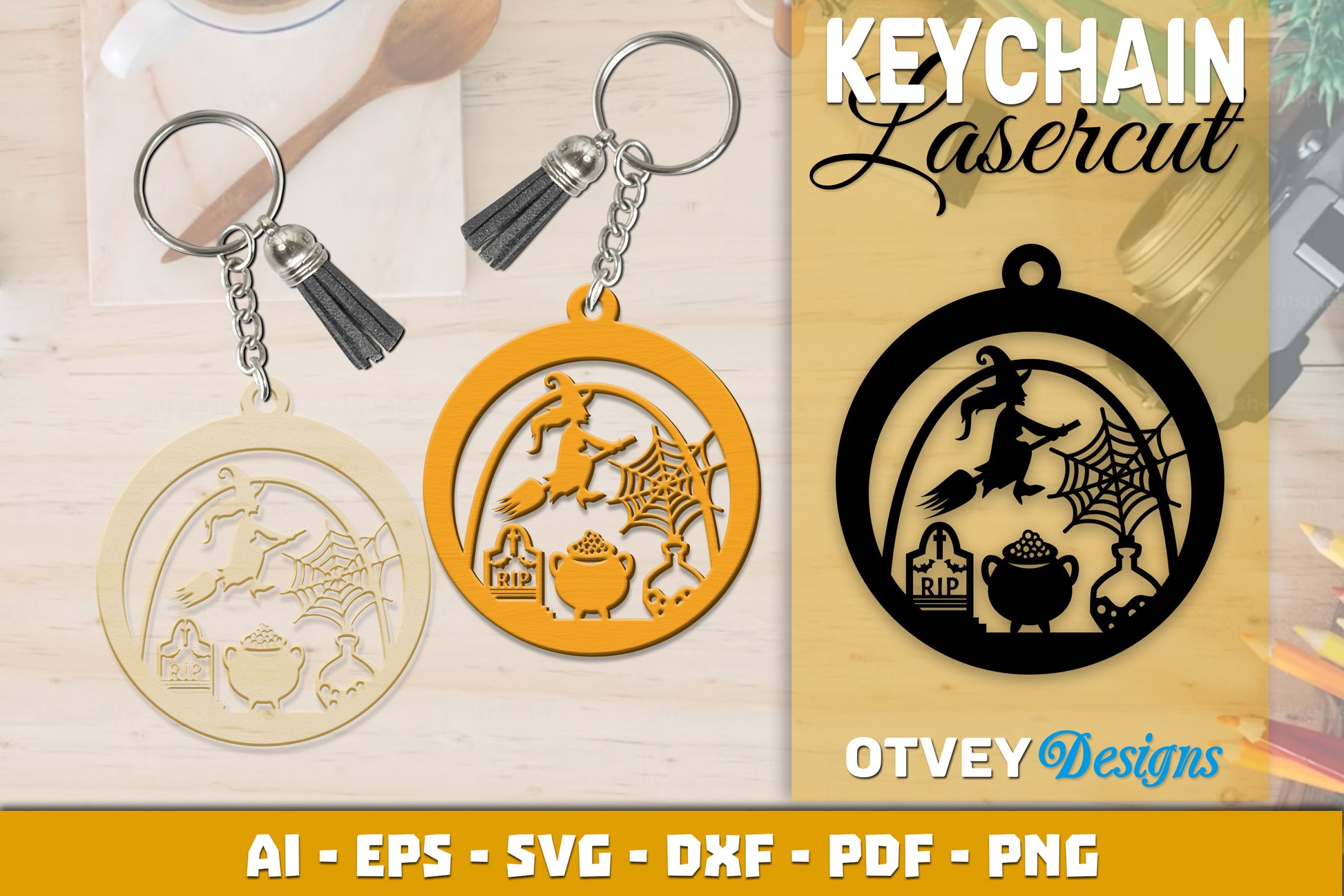 Keychain Halloween Lasercut SVG Bundle 225 - CraftNest - Digital Crafting and Art