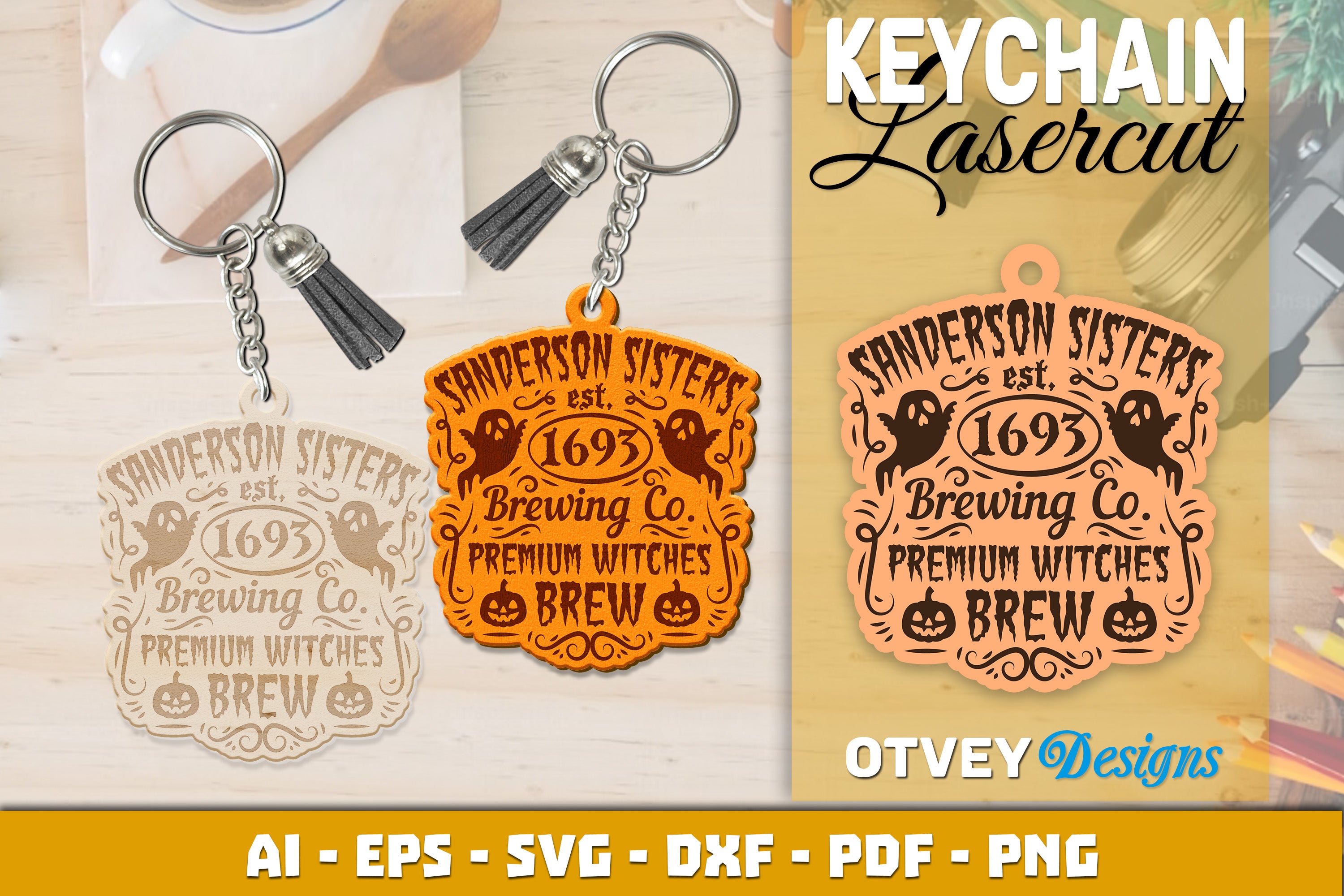 Keychain Halloween Lasercut SVG Bundle 202 - CraftNest - Digital Crafting and Art