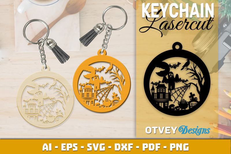 Keychain Halloween Lasercut SVG Bundle 227 - CraftNest - Digital Crafting and Art