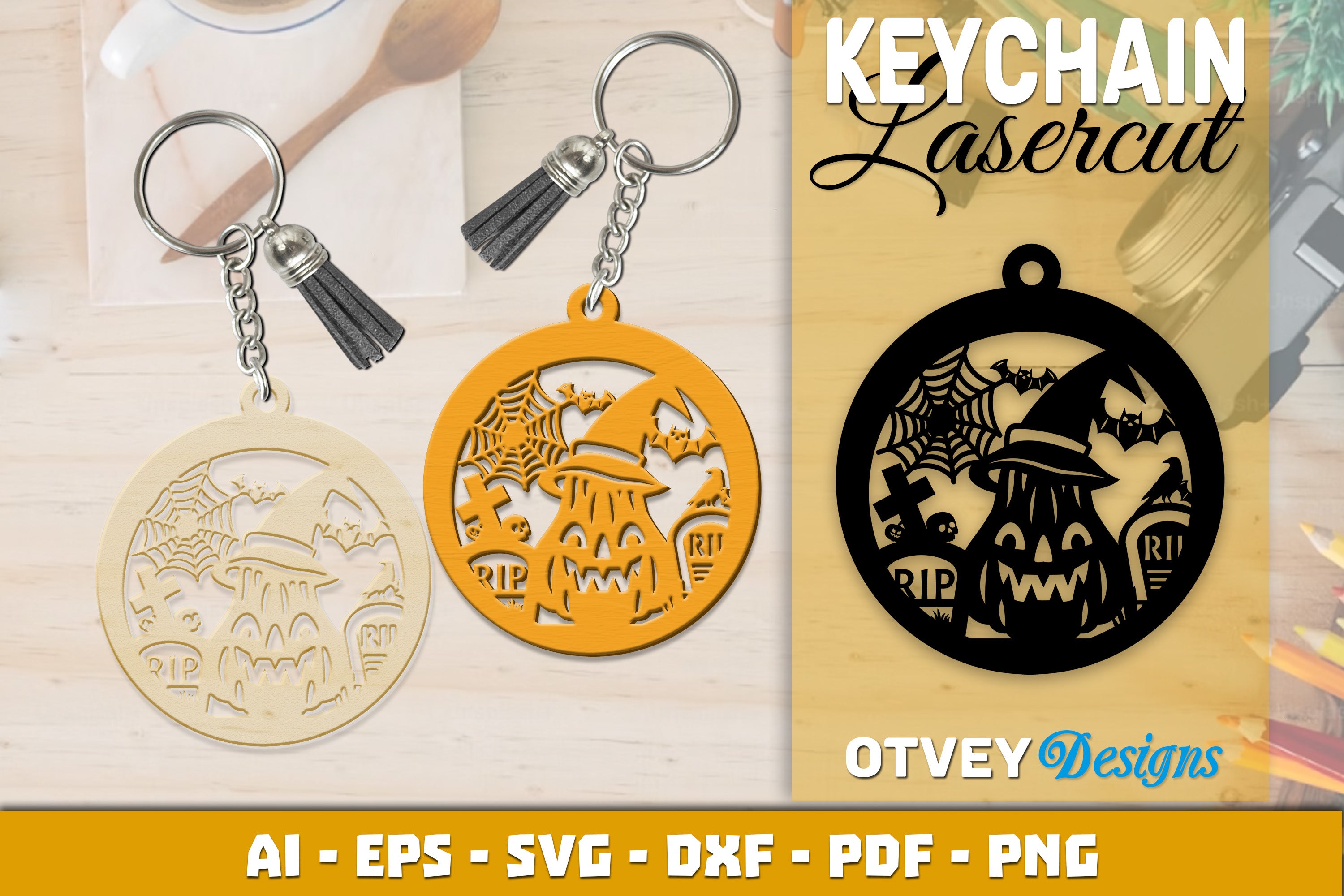 Keychain Halloween Lasercut SVG Bundle 228 - CraftNest - Digital Crafting and Art