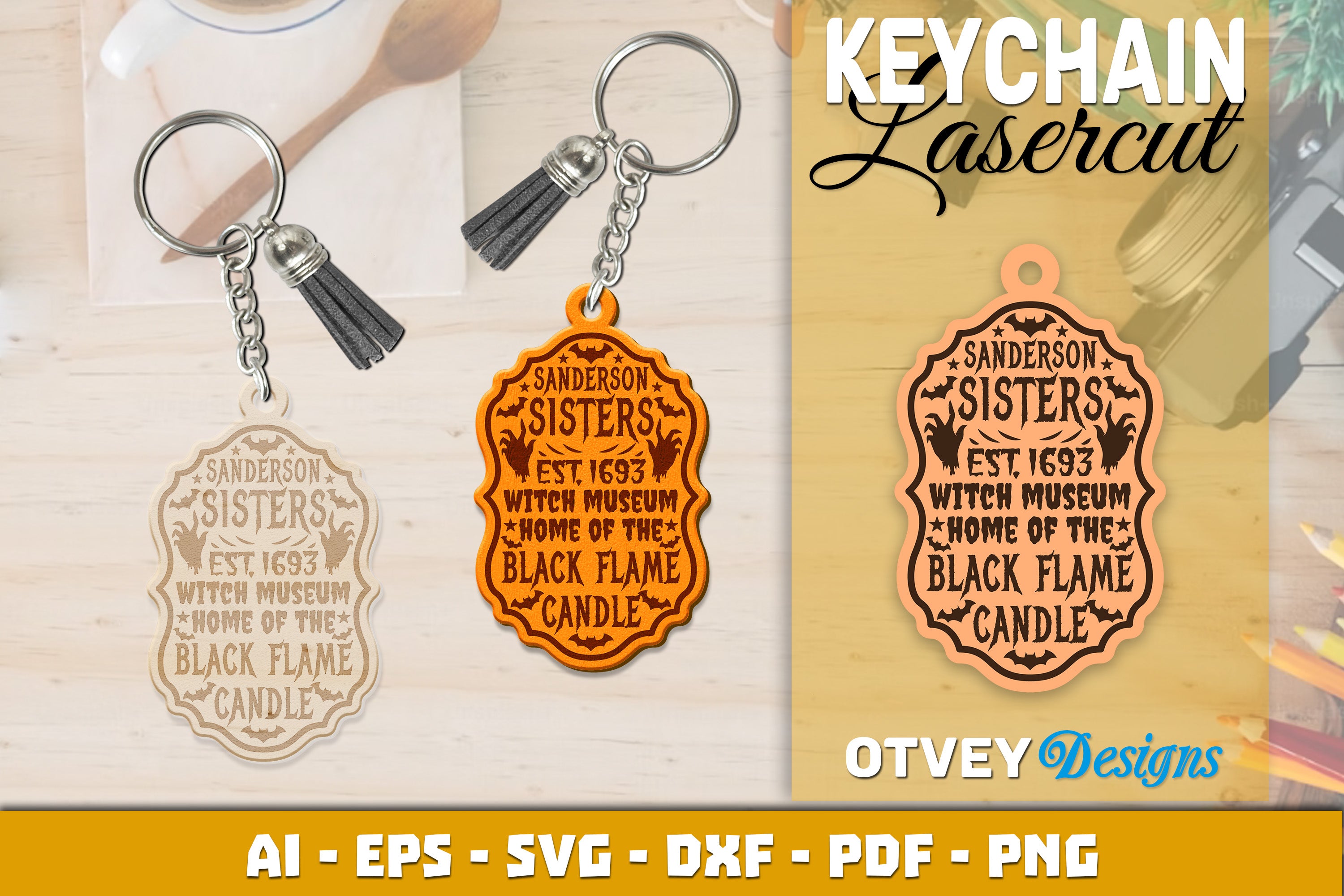 Keychain Halloween Lasercut SVG Bundle 205 - CraftNest - Digital Crafting and Art