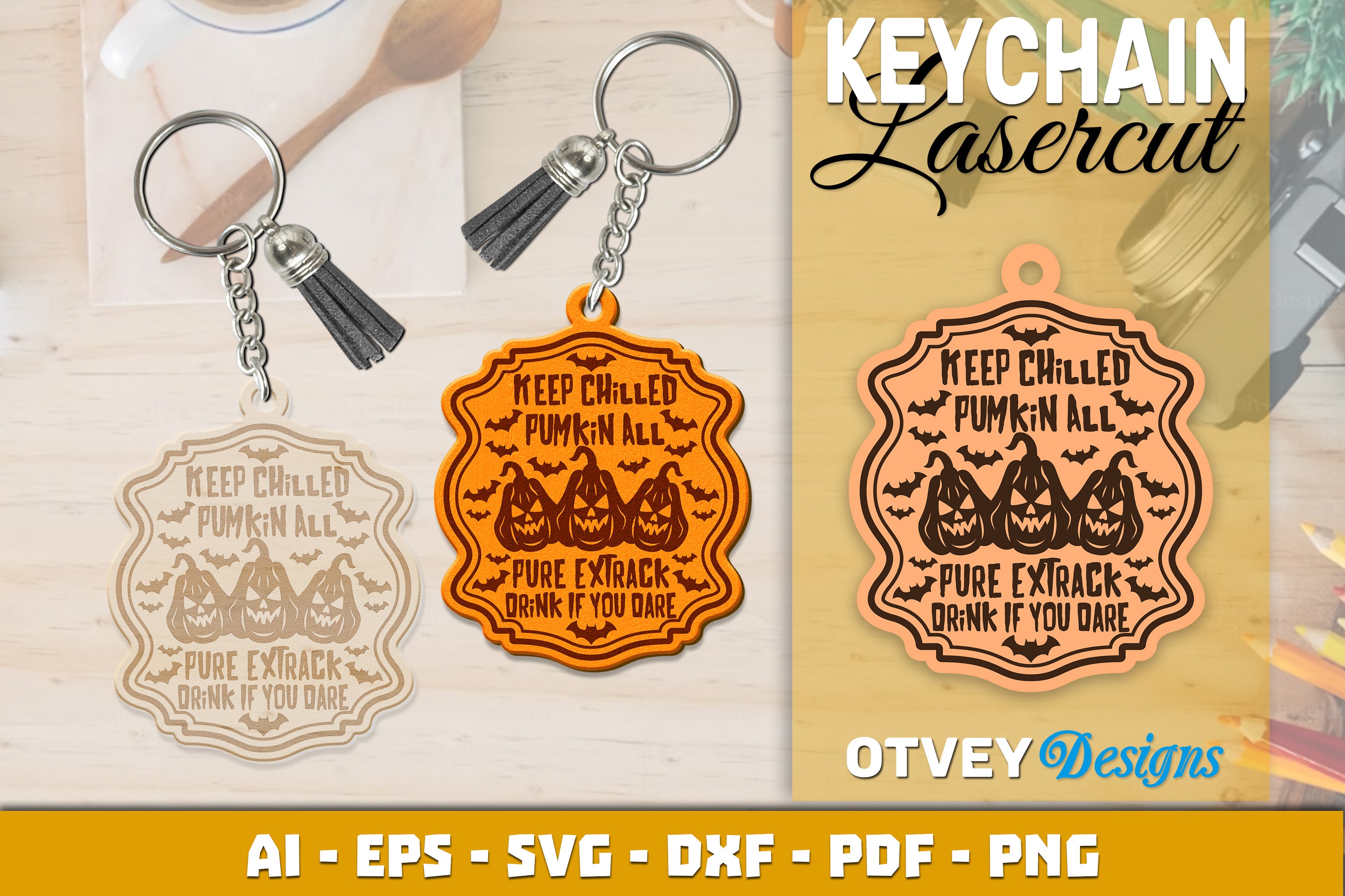 Keychain Halloween Lasercut SVG Bundle 208 - CraftNest - Digital Crafting and Art