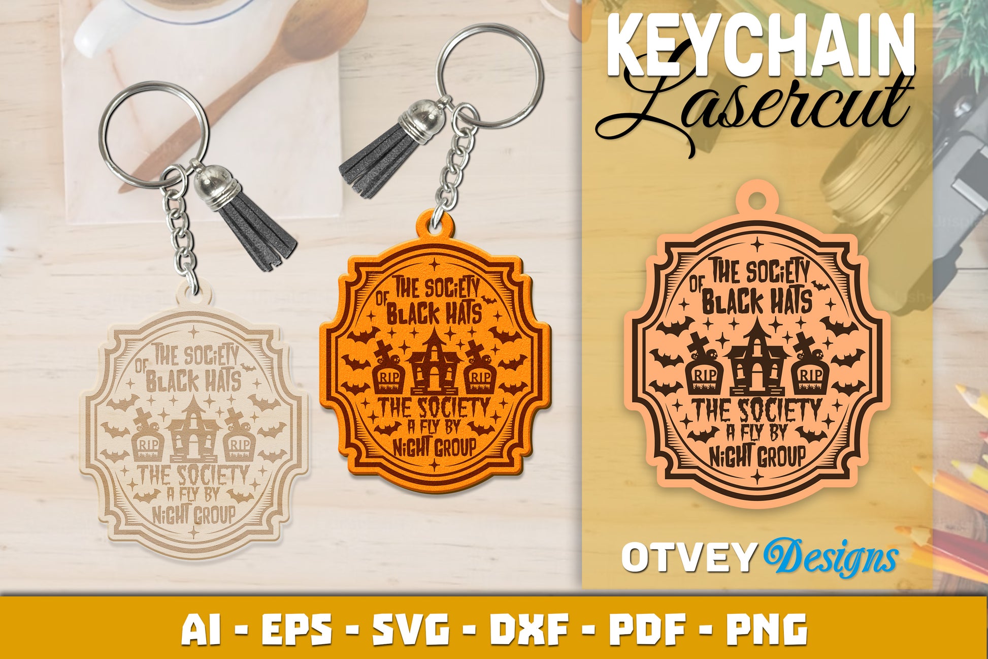 Keychain Halloween Lasercut SVG Bundle 210 - CraftNest - Digital Crafting and Art
