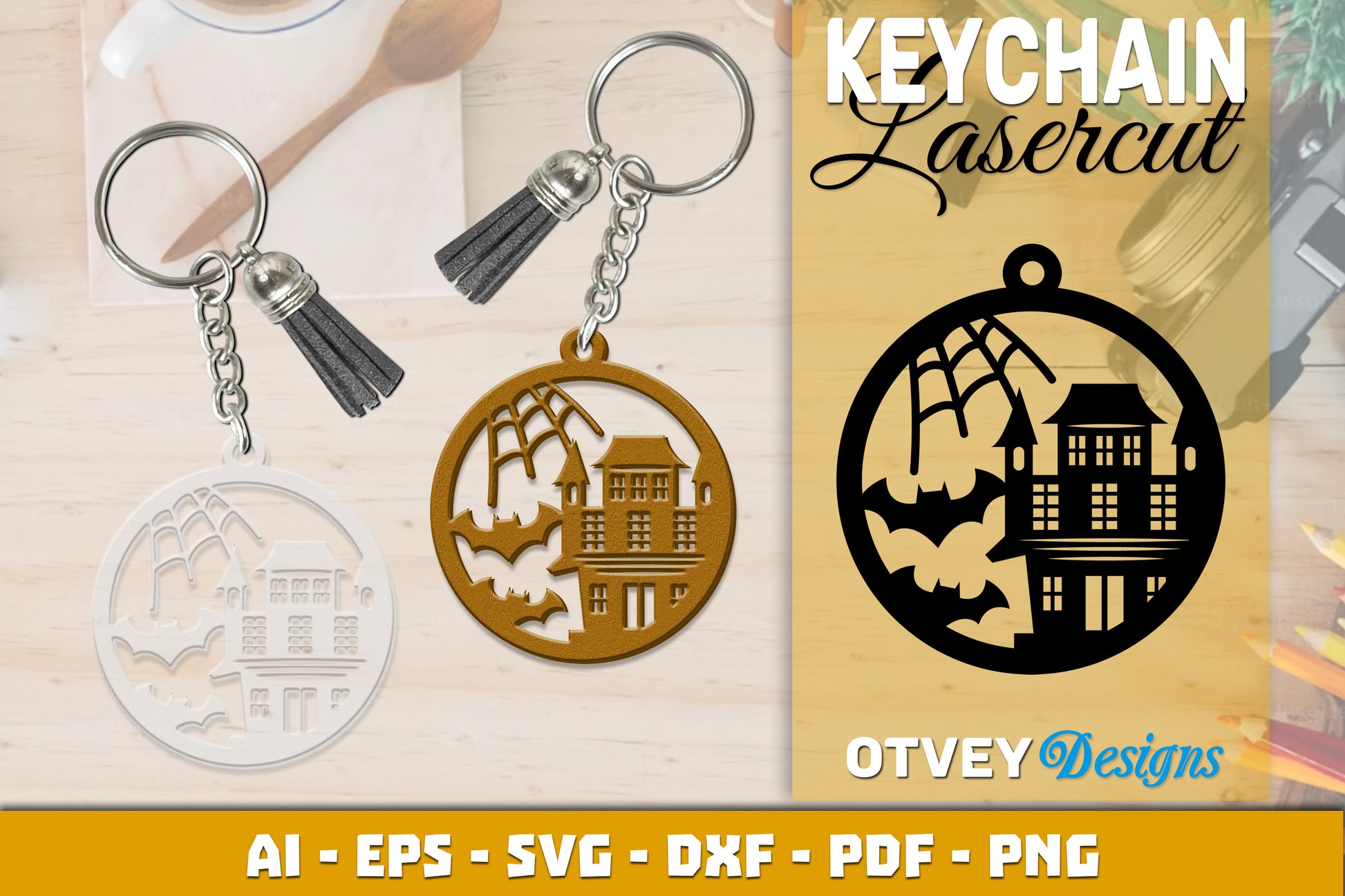 Keychain Halloween Lasercut SVG Bundle 158 - CraftNest - Digital Crafting and Art