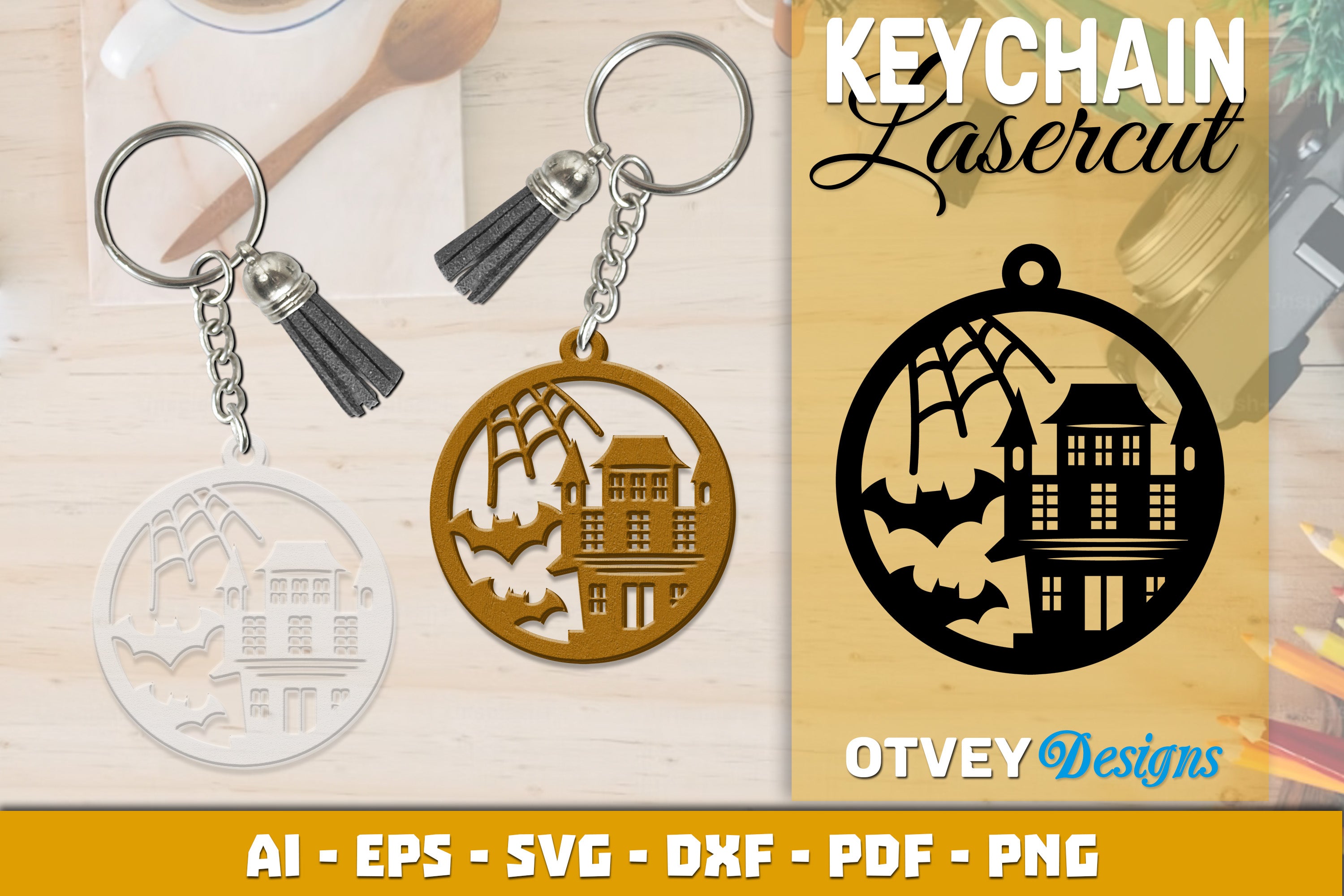 Keychain Halloween Lasercut SVG Bundle 158 - CraftNest - Digital Crafting and Art
