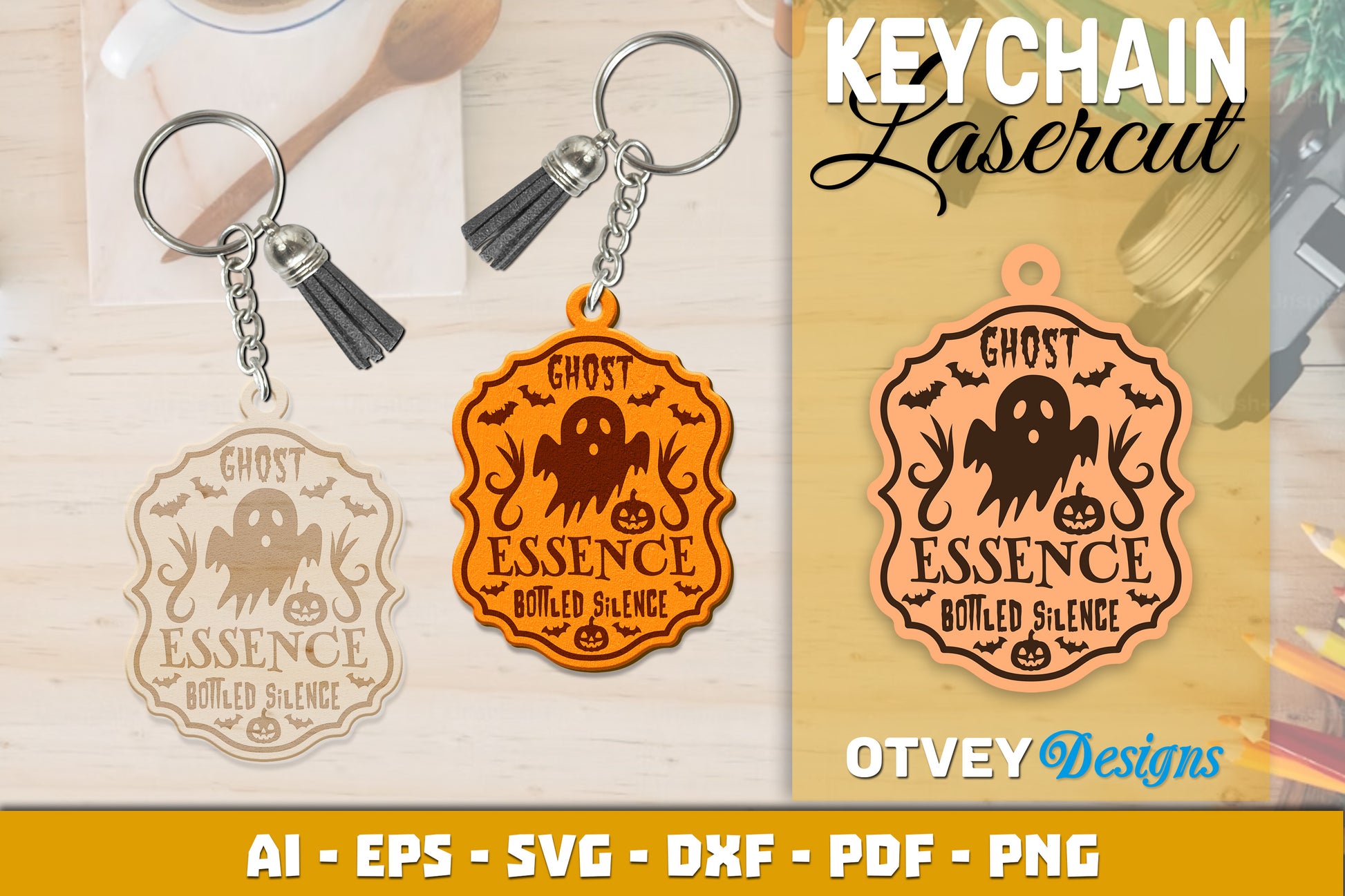 Keychain Halloween Lasercut SVG Bundle 215 - CraftNest - Digital Crafting and Art