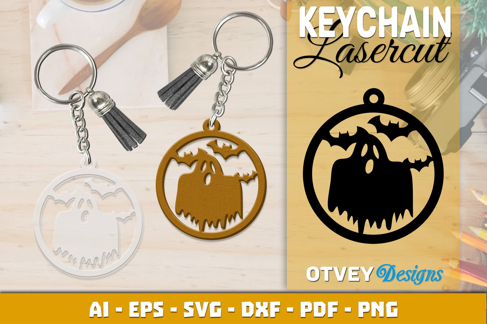 Keychain Halloween Lasercut SVG Bundle 165 - CraftNest - Digital Crafting and Art