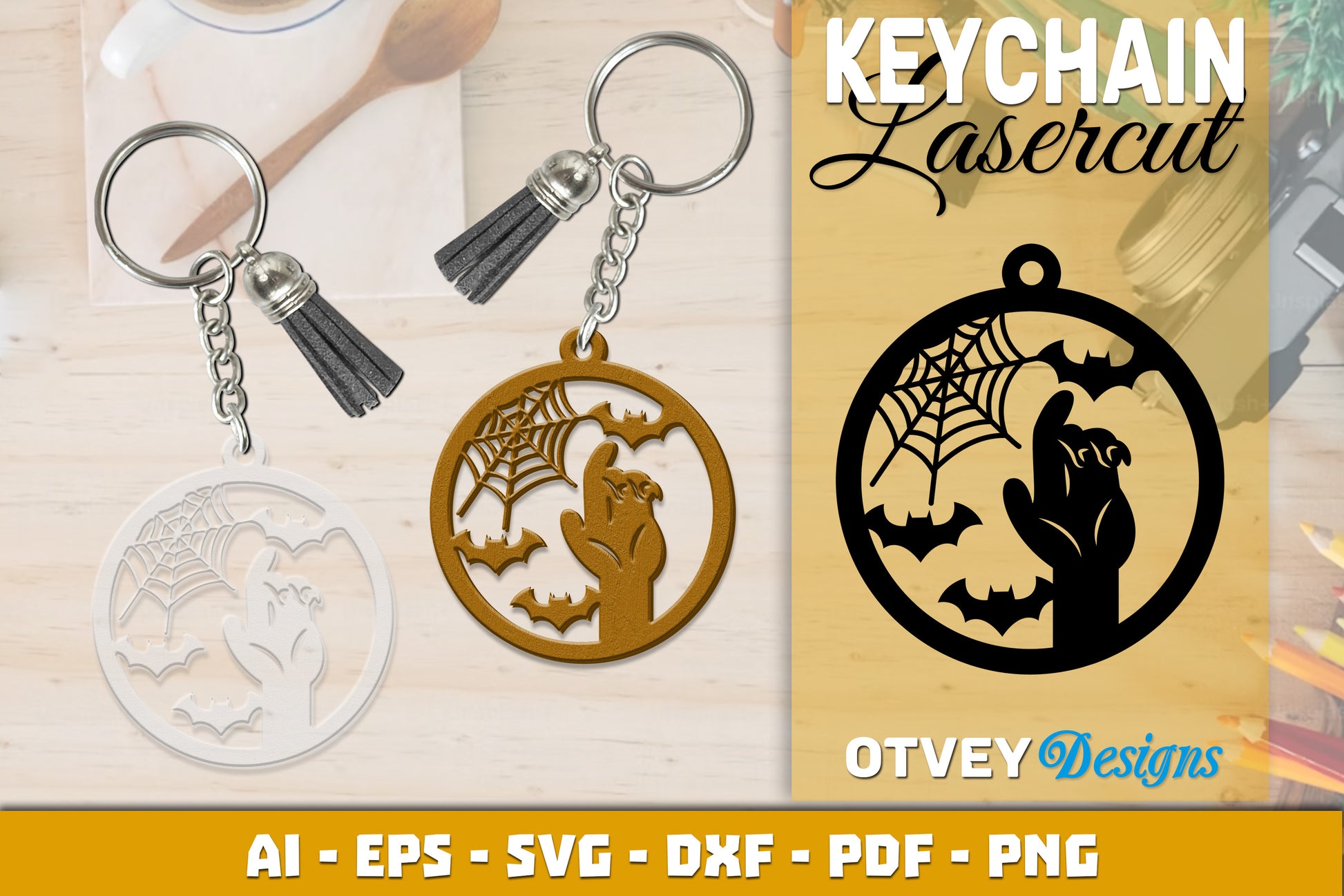Keychain Halloween Lasercut SVG Bundle 169 - CraftNest - Digital Crafting and Art