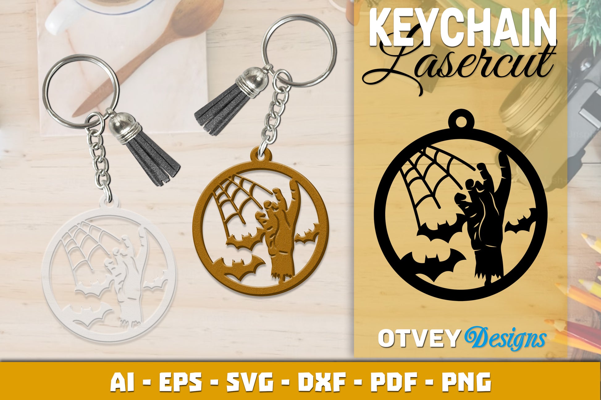 Keychain Halloween Lasercut SVG Bundle 170 - CraftNest - Digital Crafting and Art