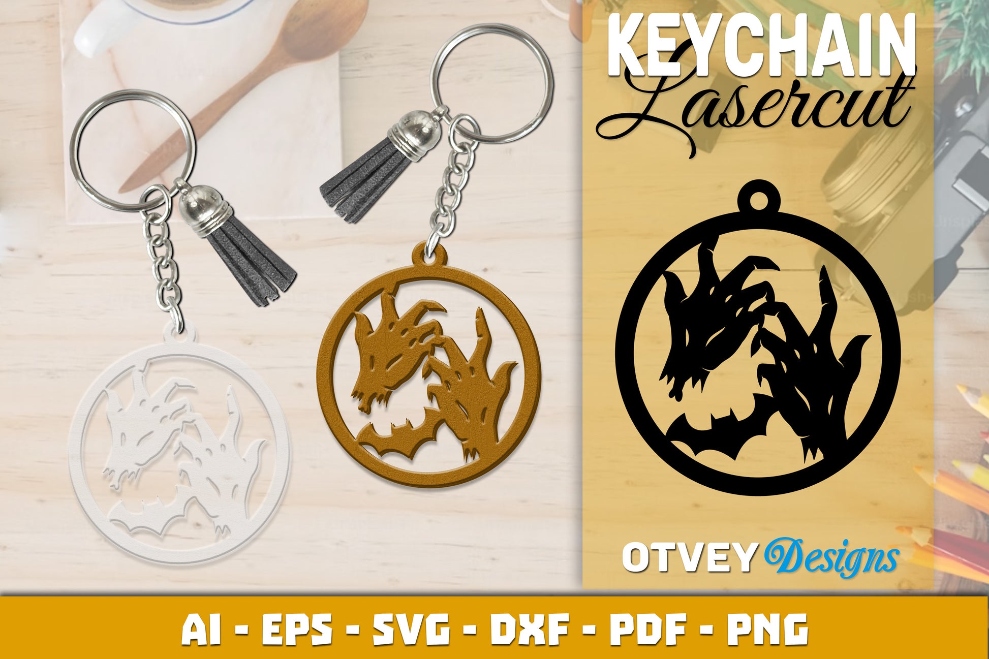 Keychain Halloween Lasercut SVG Bundle 171 - CraftNest - Digital Crafting and Art
