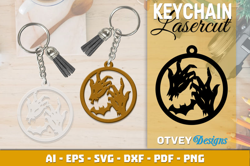 Keychain Halloween Lasercut SVG Bundle 171 - CraftNest - Digital Crafting and Art