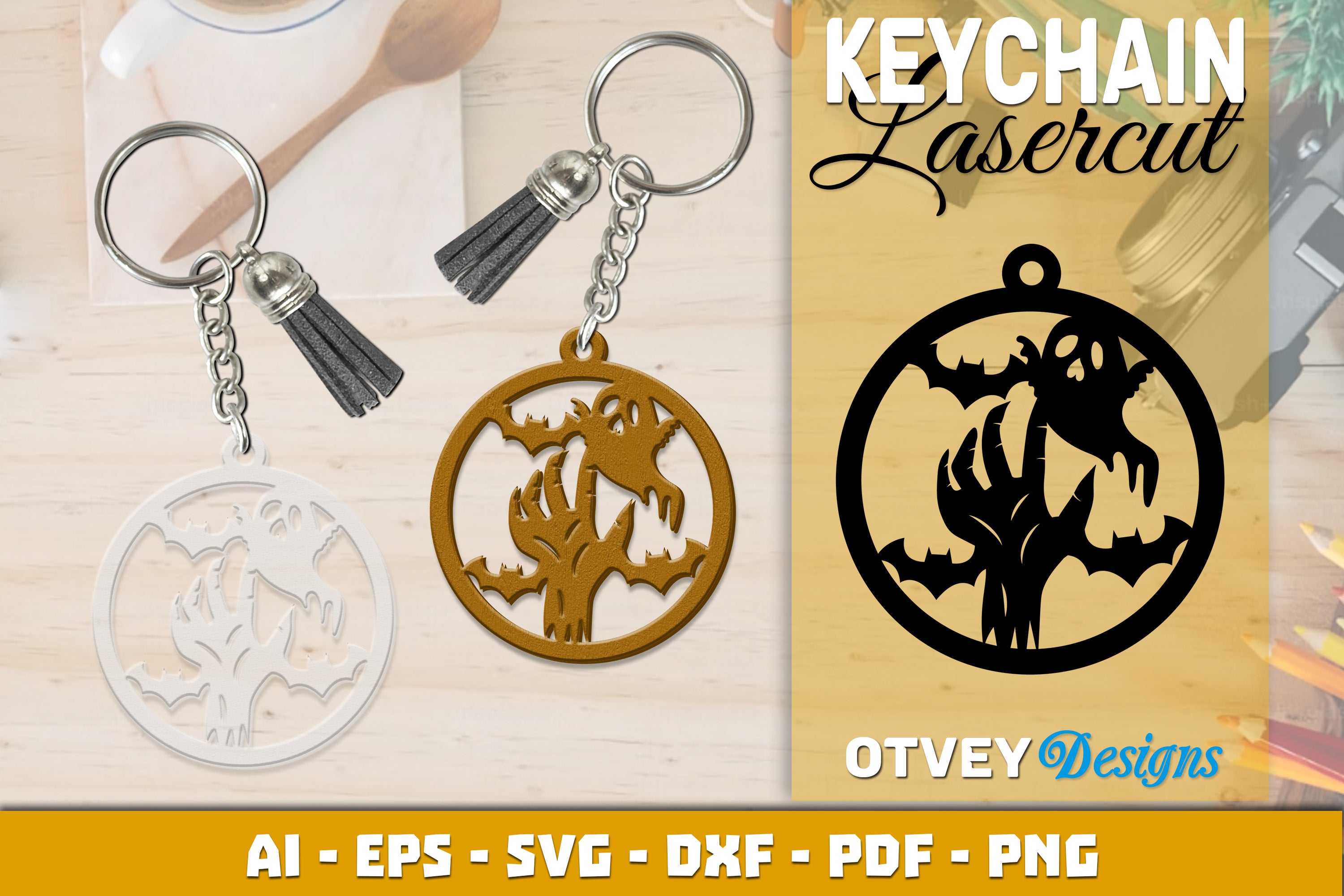 Keychain Halloween Lasercut SVG Bundle 173 - CraftNest - Digital Crafting and Art
