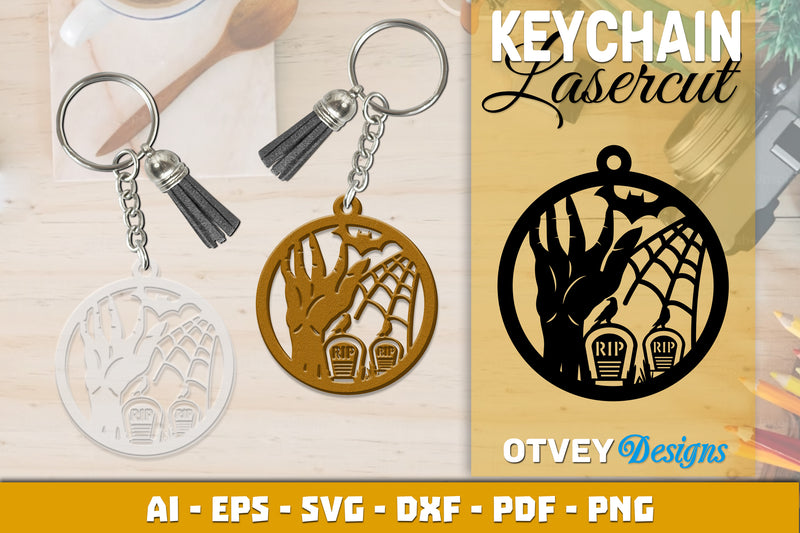 Keychain Halloween Lasercut SVG Bundle 174 - CraftNest - Digital Crafting and Art