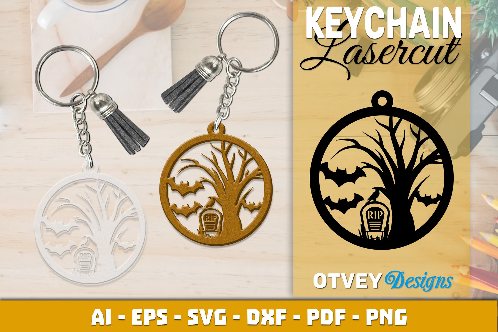 Keychain Halloween Lasercut SVG Bundle 178 - CraftNest - Digital Crafting and Art