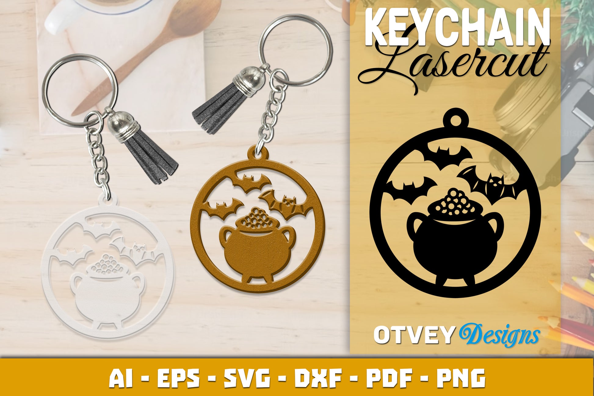 Keychain Halloween Lasercut SVG Bundle 189 - CraftNest - Digital Crafting and Art